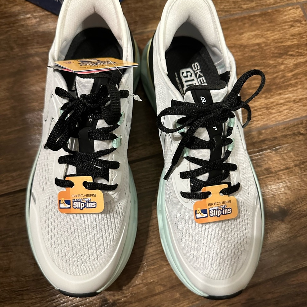 Skechers White and Black Women's Slip-Ins Shoes
